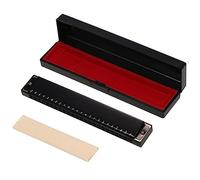 POENVFPO Armonica a 24 Fori in Chiave C, Armonica Polifonica Professionale con Struttura in Titanio e ABS, Molle in Bronzo Fosforoso per Blues Folk Jazz, Perfetta per Principianti con Manuale (BLACK)