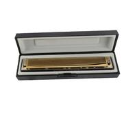 POENVFPO Armonica a Bocca, Armonica Diatonica Professionale a 24 Fori con Piastra di Base in Ottone da 1,2 Mm e Ance in Bronzo Fosforoso, per Principianti e Amanti della Musica (Chiave D)