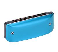 POENVFPO Armoniche per Adulti, Mini Armonica Colorata a 7 Fori e Due Ottave con Design a Coperchio Aperto, Conchiglia in Magnesio, per Principianti, Adulti e Bambini (BLUE)