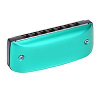 POENVFPO Armoniche per Adulti, Mini Armonica Colorata a 7 Fori e Due Ottave con Design a Coperchio Aperto, Conchiglia in Magnesio, per Principianti, Adulti e Bambini (GREEN)