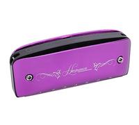 POENVFPO Armoniche per Adulti, Mini Armonica Colorata a 7 Fori e Due Ottave con Design a Coperchio Aperto, Conchiglia in Magnesio, per Principianti, Adulti e Bambini (Violaceo)