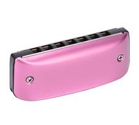 POENVFPO Armoniche per Adulti, Mini Armonica Colorata a 7 Fori e Due Ottave con Design a Coperchio Aperto, Conchiglia in Magnesio, per Principianti, Adulti e Bambini (PINK)