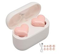 POENVFPO Auricolari Wireless a Forma di Cuore, Cuffie Bluetooth 5.3 Creative e Carine con Cuore Rosso con Custodia di Ricarica, Auricolari BT Stereo HiFi con Cancellazione del Rumore (PINK)