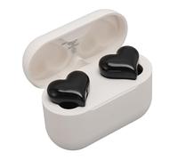 POENVFPO Auricolari wireless a forma di cuore, simpatiche e creative, con Bluetooth 5.3, con custodia di ricarica, auricolari stereo HiFi BT (nero)