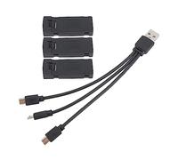 POENVFPO Batteria al Litio con Drone RC da 3 Pezzi, Mini Batteria Pieghevole Portatile da 3,7 V 2600mAh con Cavo di Ricarica 3 in 1 per KY603 KY605 K7