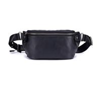 POENVFPO Borsa a tracolla in pelle, borsa a tracolla vintage per uomo e donna con tracolla regolabile, tasche multiple, per telefono, taccuino, chiavi, occhiali da sole, Nero, Casual