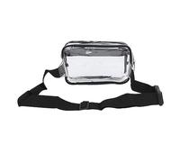 POENVFPO Borsa a Tracolla Trasparente, Trasparente in PVC Impermeabile con Tracolla Regolabile, Borsa a Leggera da 8,9 X 3 X 5,9 Pollici per Concerti, Sport di Viaggio (BLACK)