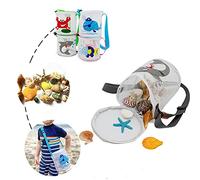 POENVFPO Borsa per Giocattoli da Spiaggia, Rete Portatile con Tracolla Regolabile per Bambini, Costumi da Bagno e Spazio per Riporre Snack per il Divertimento all'aria Aperta (PO