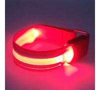 POENVFPO Braccialetti Riflettenti di Sicurezza Ricaricabili USB da 2 Pezzi Che Si Illuminano Al Buio per la Corsa, il Ciclismo, l'esercizio degli Animali Domestici (rosso)