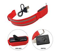 POENVFPO Braccialetti Riflettenti di Sicurezza Ricaricabili USB da 2 Pezzi Che Si Illuminano Al Buio per la Corsa, il Ciclismo, l'esercizio degli Animali Domestici (ORANGE)