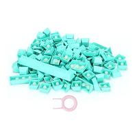 POENVFPO Chiavi Ergonomiche Colorate PBT, Resistente All'olio, 108 Tasto per Tastiere Meccaniche for Giocatori, Scrittori, Ufficio, Caso (Ciano)