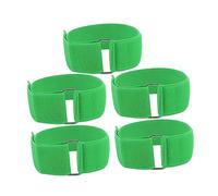 POENVFPO Cinturini da Corsa a 3 Gambe, Cinturini Elastici Regolabili da 5 Pezzi per Gare di Staffetta con Gomma Poliestere Resistente Riutilizzabile in Acciaio Inossidabile, per Bambini (GREEN)