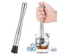 POENVFPO Cocktail Muddler con Manico Ergonomico | Acciaio inossidabile, durevole, strumento per tritare il ghiaccio, facile da pulire, uso nel bar di casa
