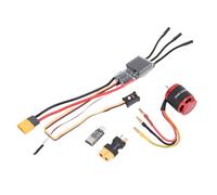 POENVFPO Combo Propulsore Senza Spazzole, ESC 80A + Controller AM32 per Cingolato Axial SCX10 1/10, Alloggiamento in Metallo, Plug-and-play
