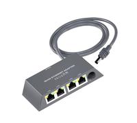 POENVFPO Convertitore Ethernet Satellitare Multiporta per Rete Cablata 4 Dispositivi Contemporaneamente Design Plug and Play per L'intrattenimento Domestico Materiale ABS