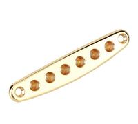 POENVFPO Corda di Chitarra Attraverso i Ferruli a Stringa in Lega di Zinco a Piastra per Bassi Elettrici con Installazione Trasmissione Audio Migliorata Oro Argento (GOLD)