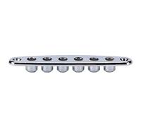 POENVFPO Corda di Chitarra Attraverso i Ferruli a Stringa in Lega di Zinco a Piastra per Bassi Elettrici con Installazione Trasmissione Audio Migliorata Oro Argento (SILVER)