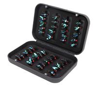 POENVFPO Esche da Pesca a Mosca da 40 Pezzi, Esca Artificiale con Gancio in Acciaio Ad Alto Tenore di Carbonio per Trota e Spigola, con Custodia Portatile