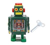 POENVFPO Giocattolo Robot Wintage Wind, Giocattolo di Latta con un Goffo Passi da Cammino, Clockwork Stagnole da Collezione Figurina Decorazione per la Casa Giocattolo retrò (GREEN)
