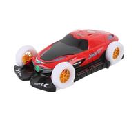 POENVFPO Giocattolo Rotante per Bambini Bambini Veicolo Giocattolo per Auto Elettriche con Design Trasformante Universale a 4 Ruote a Rotazione Aprire la Musica per la Riproduzione (rosso)
