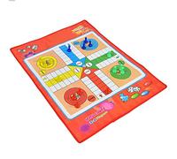 POENVFPO Giochi da Tavolo per Bambini, Scale a Serpenti in Tessuto Non Tessuto e Set Ludo per Serate di Giochi in Famiglia con 16 Pezzi di Giocattoli Educativi 23,6x17,7 Pollici