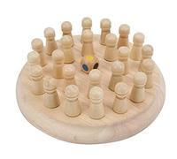 POENVFPO Gioco di Scacchi Memory in Legno per Bambini, Giocattolo Cognitivo Interattivo a Colori, Sviluppa abilità e Legami Familiari Dai 3 Anni in su