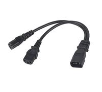 POENVFPO IEC C14 a 2 C13 Cavo di Alimentazione Y Splitter 1 Maschio a 2 Femmine 2500W 10A 250 V Cordo di Alimentazione del Monitor per Computer per Scanner di Stampanti Display LCD