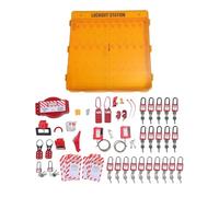 POENVFPO Kit di Blocco, con Lucchetto di Sicurezza Blocco Interruttore Automatico, Stazione di Blocco Montata a Parete con Copertura Antipolvere Trasparente, per Uso Industriale