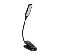 POENVFPO Lampada da Leggio a LED con Temperatura di Colore Regolabile, Lampada da Scrivania Ricaricabile con Clamp/Holder, 1800-6500 K, 14 Perline LED, Collo di Cigno Flessibile (BLACK)