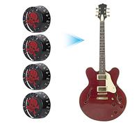 POENVFPO Manopola di Controllo del Volume della Chitarra Elettrica con Teschio, Materiale Acrilico, Foro Centrale da 6 Mm, Design Gotico con Motivo Numero 13, Numeri in Scala Bianca (rosso)