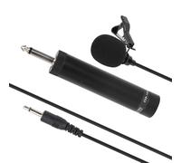 POENVFPO Microfono Lavalier Professionale, Omnidirezionale, Cablato con Jack 6,35mm, Clamp/Holder Girevole a 360 Gradi, per Musicisti e Artisti, con Riduzione del Rumore del (10 metri di lunghezza)