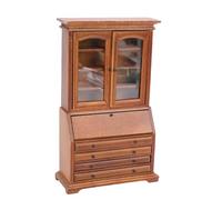 POENVFPO Mobile Libreria in Miniatura, Libreria per Casa delle Bambole in Legno di Betulla con Ripiani Espositivi per Organizzare Mini Libri e Decorazioni, Perfetta per la Biblioteca e lo Studio