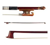 POENVFPO per Violino in Pernambuco per Violino 4/4 a Grandezza Naturale, Stile Corno con Rana Intarsiata di Perle, Crine di Cavallo Premium, Lunghezza 74,5 Cm, Peso Bilanciato 65 G