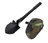 POENVFPO Piccola Pala da Campeggio Pieghevole, Pala Compatta Multifunzionale con Custodia per il Trasporto per Giardinaggio, Fuoristrada, Emergenza Auto, Rimozione Ghiaccio (BLACK)