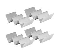 POENVFPO Set di 4 Supporti per Taco in Acciaio Inossidabile, Resistente Supporto per Taco a Forma di W per Tacos e Pancake, Strumento da per la Casa e il Ristorante