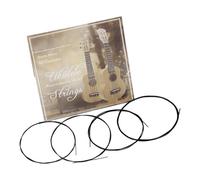 POENVFPO Set di Corde per Ukulele Premium, Materiale in Nylon, 4 Pezzi, Opzioni Nere e Colorate, Dimensioni B-F-D-A, Calibro 0,56-0,81 Mm (BLACK)