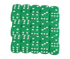 POENVFPO Set di Dadi da 30 Pezzi, Dadi da Gioco in Plastica Standard a 6 Lati con Angoli Arrotondati e Punti, di Piccole Dimensioni e Leggeri, per Giochi da Tavolo, Insegnamento della (GREEN)