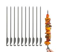 POENVFPO Spiedini per Barbecue Flat Ti, Bastoncini per Grigliate (25CM) | Titanio Leggero, Bordi Lisci Facile Pulizia, Design Piatto Che Impedisce la Rotazione degli Alimenti, Opzioni di Lunghezza