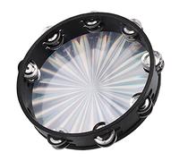 POENVFPO Tamburello Riflettente, Tamburo Manuale in ABS con Jingles a Doppia, Strumento Musicale Dal Suono Chiaro per Musicisti, Artisti, Principianti