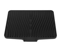 POENVFPO Tappetino Asciugapiatti in Silicone Multiuso con Bordo di Scarico Antiscivolo per e Bagno 15,75 X 12,99 Pollici (BLACK)