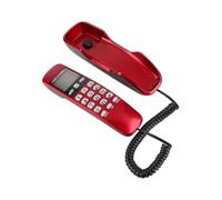 POENVFPO Telefono Guidato per L'hotel a Casa con Doppio IDD, Schermo LCD e Funzione di Ritorno, Telefono Via Cavo con Ricordi in Arrivo (rosso)