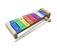 POENVFPO Xilofono a 8 Note, Strumento Musicale per Bambini con Piastre in Alluminio e Base in Legno per Imparare la Musica, Giocattolo a Percussione per la Scuola Materna