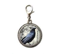 Poe's Raven Zipper Pull , perfetto per collane, bracciali, portachiavi e orecchini Charm Planner Charm Poe's Raven gioielli fatti a mano