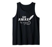 Poet Writer Go Away I'm Writing Funny Poetry Quill Citazione Canotta
