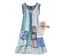 Poetchic Summer Dresses, Women's Boho Smocked Long Sleeve Maxi Dress Summer Casual Loose Floral Long Sundresses(Style-A,XL)