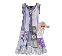 Poetchic Summer Dresses, Women's Boho Smocked Long Sleeve Maxi Dress Summer Casual Loose Floral Long Sundresses(Style-C,4XL)