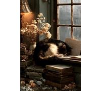 Poetcore Cat Journal - A Dreamy Cottagecore Aesthetic Notebook for Writers, Poets & Daydreamers: Cozy Sleeping Cat Cover with Dried Flowers and ... 6x9 Inches - Ex Libris Bookplate & Index