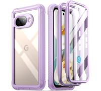 Poetic Custodia Guardian per Google Pixel 9A 5G (2025), pellicola protettiva integrata [funziona con ID impronte digitali], [2 cornici anteriori] [ricarica wireless] custodia integrale antiurto