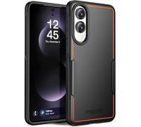 Poetic Custodia neon per Samsung Galaxy S25 Edge 5G, a doppio strato, resistente, robusta, leggera, sottile, antiurto, custodia protettiva per telefono, nera