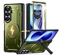 Poetic Custodia per Samsung Galaxy Z Fold 8 Ultra [protezione cerniera] [compatibile con MagSafe] [pellicola protettiva in vetro temperato] copertura integrale robusta antiurto con cavalletto, verde